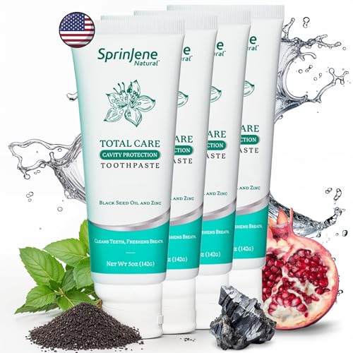 SprinJene Natural Total Care, Fluoride Toothpaste for Strong Teeth &