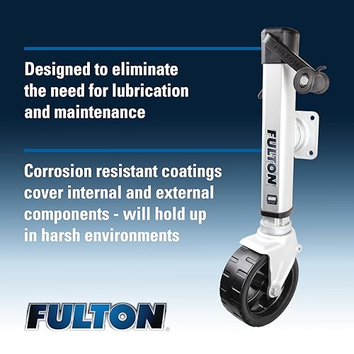 Image of Fulton 1413040134 F2 F2 Wide Track Boat Trailer Jack, 1,600 lbs. Lift Capacity, Sidewind, Bolt-On Side Mount, 10 Inch Travel, Ergonomic Design