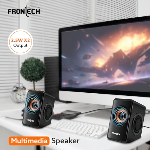 FRONTECH 2.0 USB Powered Multimedia Speakers | 2 x 2.5W Drivers (5 cm) | 3.5mm Jack Connectivity | for Laptop, PC, TV, Mobile | 1 Year Warranty... - Image 2