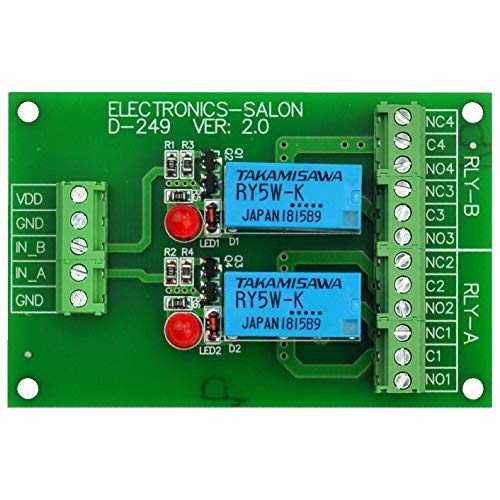 raspberry pi liquid sensor - Electronics-Salon 2 DPDT Signal Relay Module Board, DC 5V Version, for Arduino Raspberry-Pi 8051 PIC.