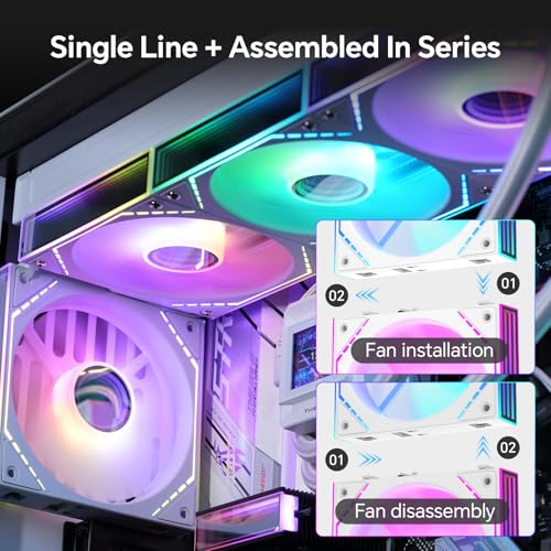 Image of Thermalright TL‑M12QR-S X3 120mm PC Case Fans Reverse Blade, 1500RPM Airflow, ARGB Daisy‑Chain, Infinity‑Mirror Lighting, 3‑Pack | Daisy Chain Wiring, ARGB Fan Blades, Infinity Mirror Lighting
