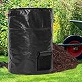 Large Compost Bin Bags,Garden Compost Bin Bags 80 Gallon(300L) Outdoor Collapsible Garden Yard Garbage Cans Fallen Leaf Bag (Black 1pc)