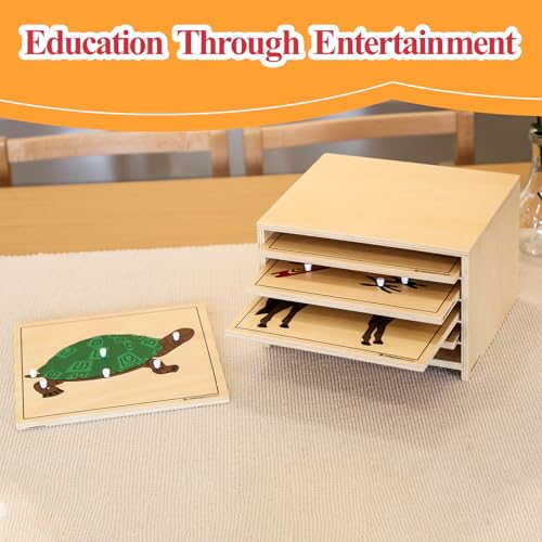Image of Montessori Wooden Turtle Puzzle for Kids Ages 3-6 - Educational Shape Sorting Toy for Preschool Learning, Fine Motor Skills & Problem Solving | Safe Toddler Puzzle for Home & Classroom (7-Pieces)