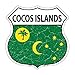 SMART BLONDE Cocos Islands Flag Highway Shield Metal Sign HS-217