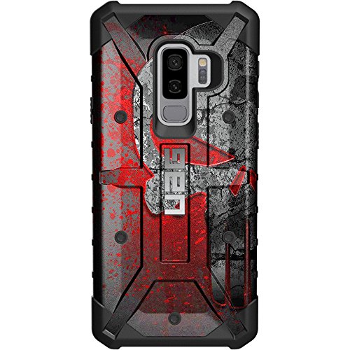 Limited Edition - Customized Designs by Ego Tactical Over a UAG Urban Armor Gear Case for Samsung Galaxy S9 Plus (Larger 6.2")- Bloody Grey Punish Skull
