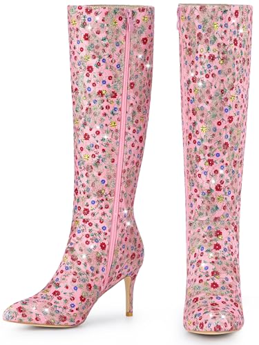 Perphy Floral Knee High Boot Stiletto Heel Floral Boots for Women4