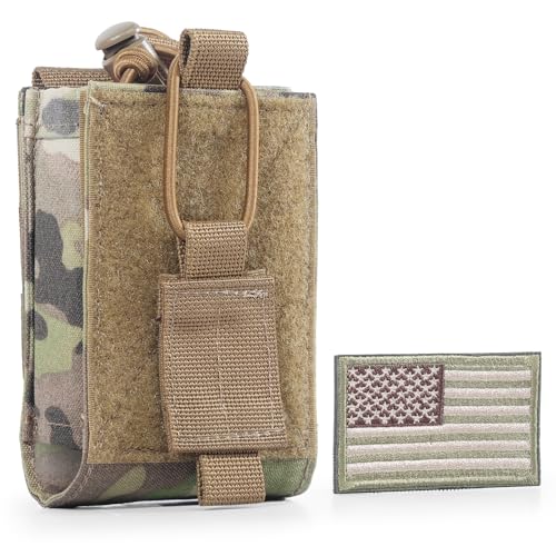 ONETIGRIS Radio Holster for BaoFeng UV-5R BF-F8HP Nylon MOLLE Pouch for Walkie Talkie Camo 1 Pack