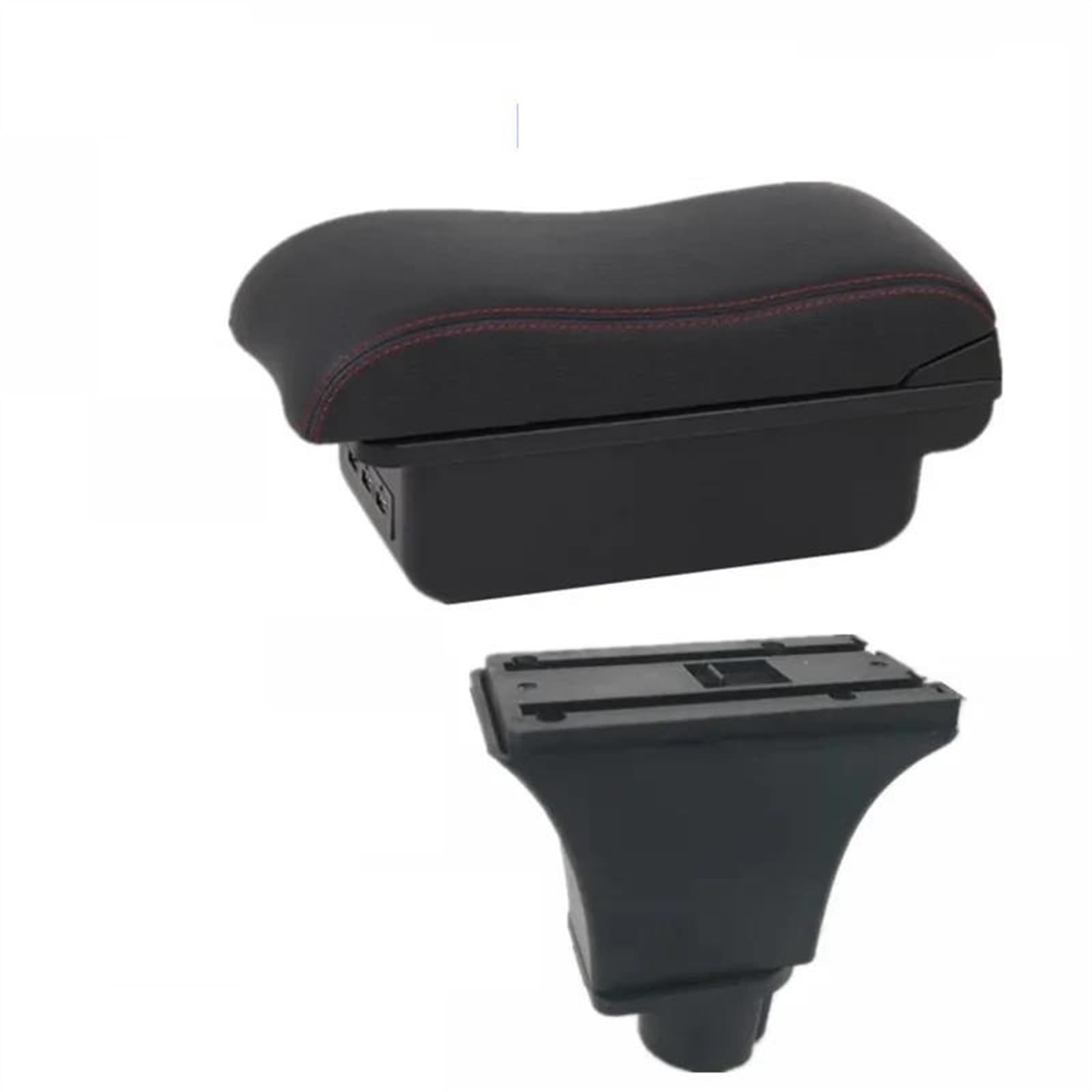 NOHEEU Center Console Armrest Storage Box For Corsa C Car Interior Parts Modification Accessories(B2 red line)