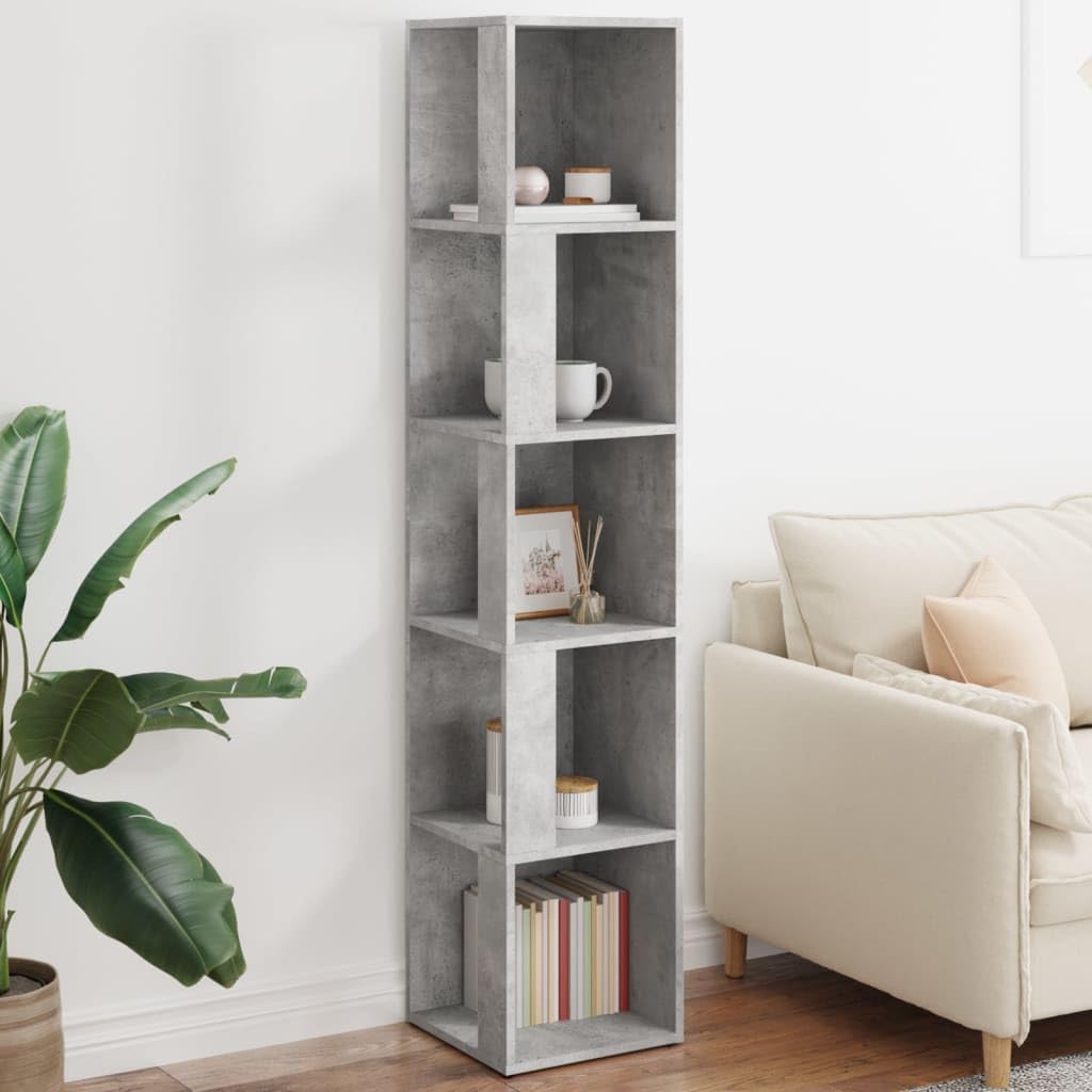 Mobile ad Angolo Grigio Cemento 33x33x164,5 cm in Truciolato