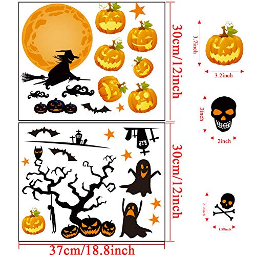 image for GonLei 52 PCS Halloween Window Clings Decorations Stickers, Halloween 