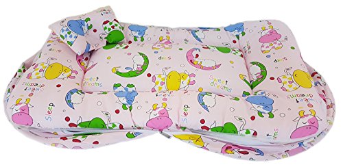 Image of Amardeep and Co Toddler Mattress with Mosquito and Insect Protection Net 70 * 40 cms (Cow Pink)