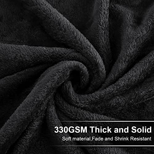 Image of EASELAND Soft Lightweight Twin Size Fleece Blanket, Black, 66x90 inches | Breathable Cozy Texture, Plush Flannel Warm Fabric, Anti-Static, Machine Washable, for Bed, Couch, Sofa