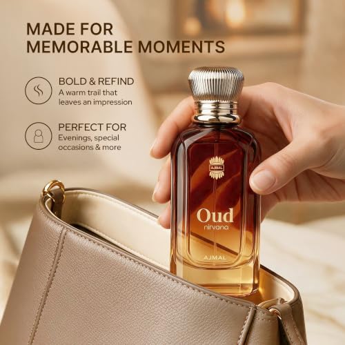 Image of Ajmal | Oud Nirvana | Unisex Eau De Parfum | Premium Perfume | Scent Spray | Long Lasting Perfume for Men & Women | Woody Oud, Smoky & Amber | Gift for Men & Women (50 ML)