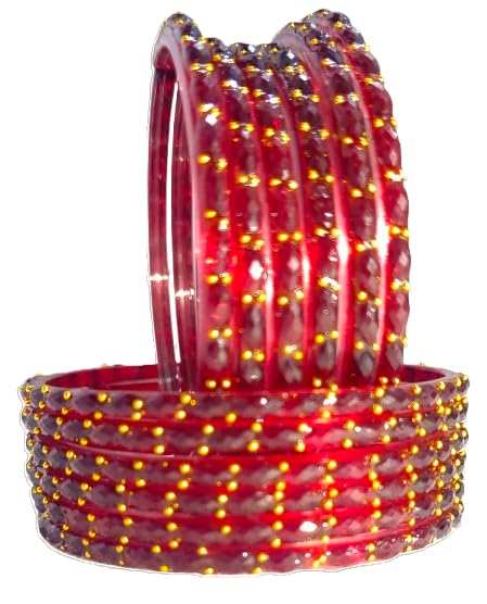 Rain Drop Glass Bangles Set For Women And Girls | Light Weight Bangles | Traditional Transparent Fancy Glass Chudi Set for Wedding, Party (12 Bangles)