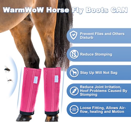 Image of Horse Fly Boots Set of 4, Fly Boots for Horses, Leggings for Horses, Reduce-Stomping, Breathable Mesh, Loose Fitting, Stay Up Not Sag, No Rub
