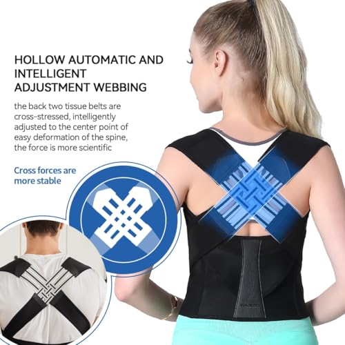 Image of BIGASUO X-Cross Posture Corrector Belt Universal Size Shoulder & Back Support Belt | Back Straightener Brace For Spine & Body Posture Correction | Clavicle Support For Unisex | Universal Size (B57)