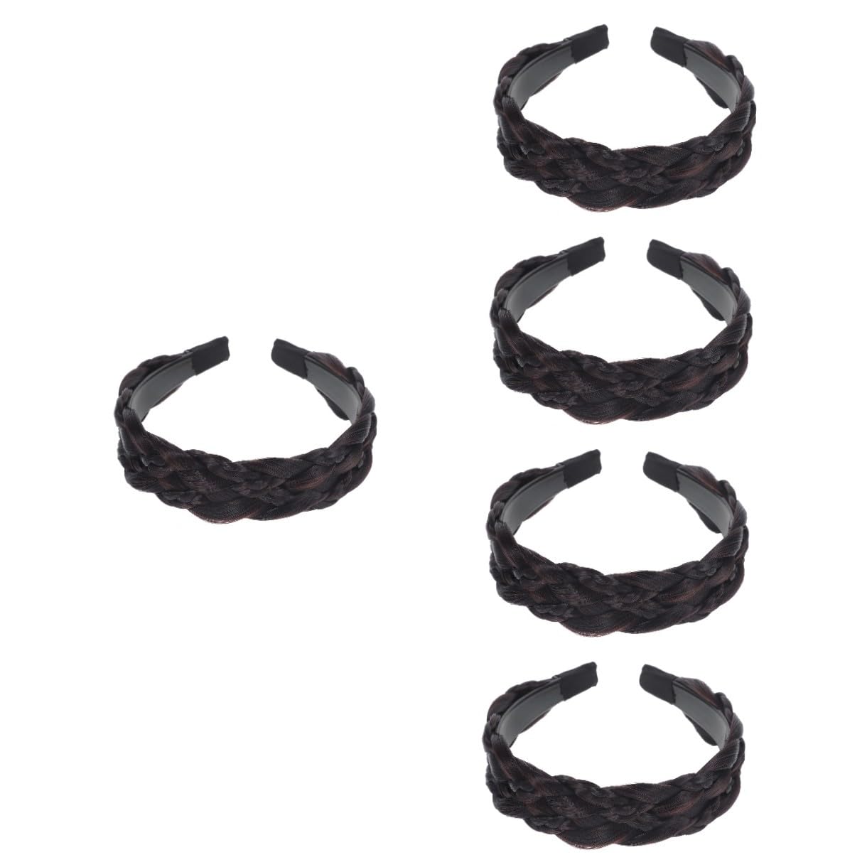 Healeved 5pièces Bandeau Tressé Synthétique Pour Femmes Accessoire De Cheveux Élégant Et Léger Pour Mariage Fête Et Usage Quotidien Profond