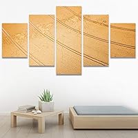 SIGNWIN 5 Panel Canvas Wall Art Modern Art Abstract Closeup Geometric Lights Mixed Media Modern Multicolor for Home Decorations Ready to Hang - 60