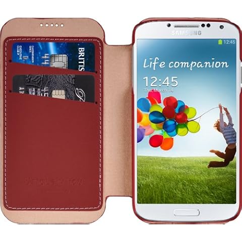 LUXA2 Chief Leather Case for Samsung S4 - Retail Packaging - red Cover