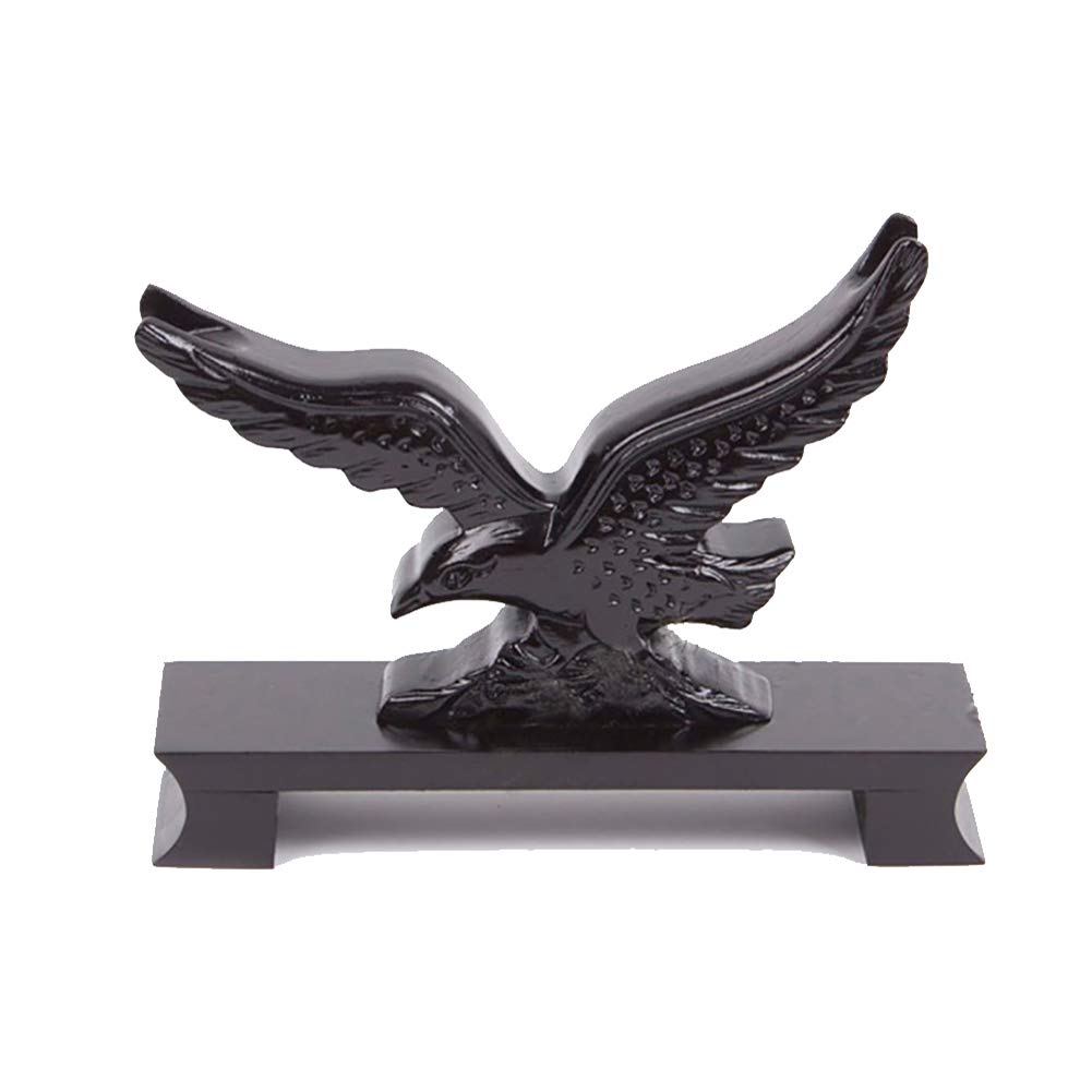 RybdaFDc Sword Holder Stand Horizontal Display Samurai Katana Wakizashi Resin Eagle Shape Black Large/Small Size(S)