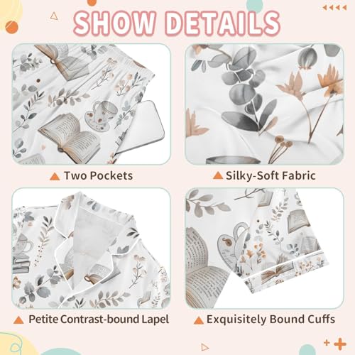 senya Books and Cute Cozy Things Satin Summer Pajama Sets Silk Short Sleeve Button Down Sleepwear3