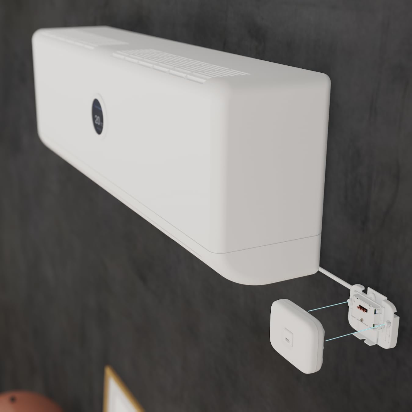 Pack Contrôleur clim. IR Zigbee + Support Mural d'alimention