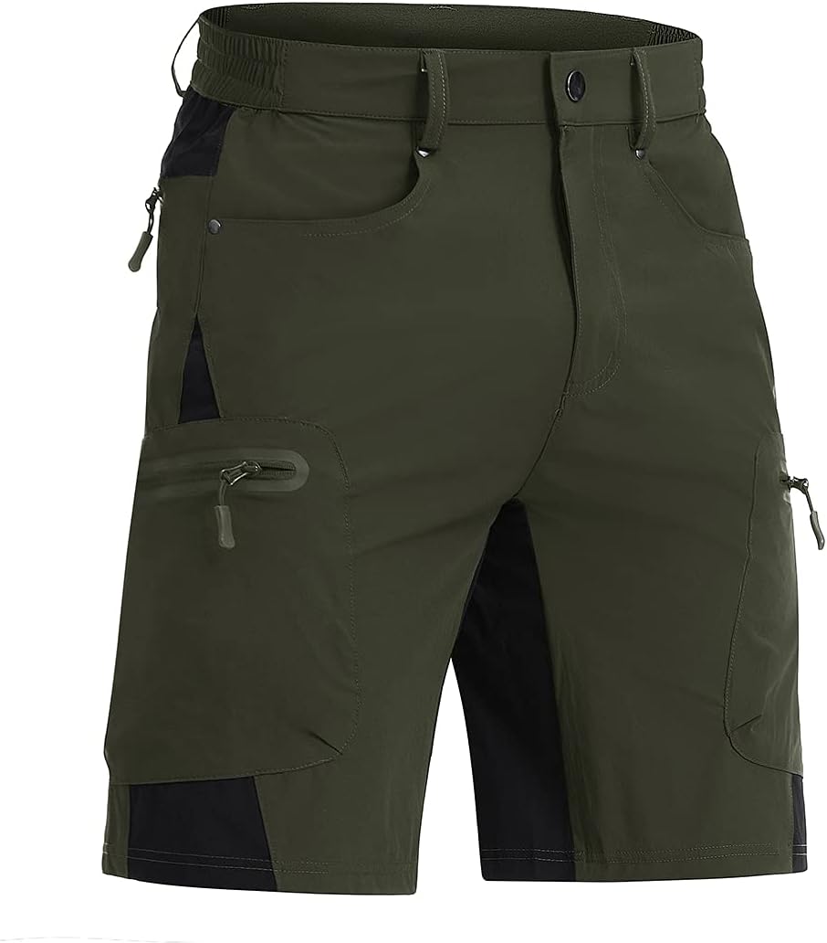 CRYSULLY Men's Hiking Cargo Shorts Outdoor Summer Lightweight Quick Dry Casual Shorts with 5 Pocket