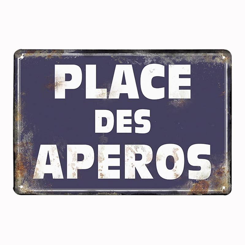ABCDEFG Cucina, targa vintage in metallo francese, stile retrò, targa in metallo, per bar, pub club, decorazione da parete, 20 x 30 cm