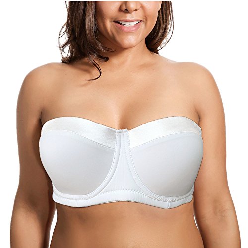 Image of Women's Strapless Bra B /C /D /DD /DDD /G 1 /2 Cup Seamless Plus Size Balconette Bra H059