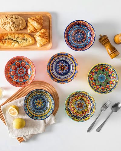 vancasso Boho Cereal Bowls Set of 6, 26oz Porcelain Soup Bowls - image 9