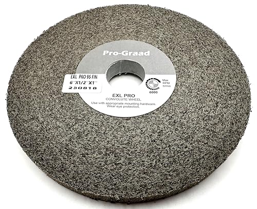 Image of EXL PRO Convolute Deburring Polishing Wheel - 6 inch x 1 /2 inch x 1 inch 9S Fine Silicon Carbide - Professional Grade - Metal Deburring, Finishing and Polishing Wheel - 94904-1 Pack
