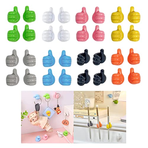 Crochet de pouce autocollant 32 pièces Crochet de poignet créatif en silicone Crochet de pouce mural étanche Clip de câble Adhésif Crochet de serviette en plastique Multifonctionnel Crochet de clé Cover