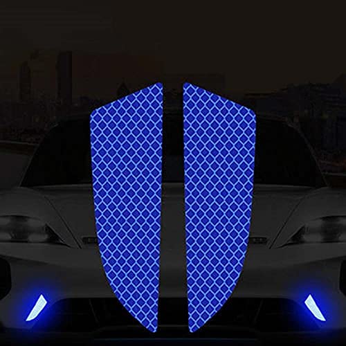 Allure Auto® (4 Pcs) Car Front/Back Bumper Stickers Reflectors Protective Stickers Reflective Strip Warning Signs Car Styling Exterior Accessories Decoration (Blue) for Mahindra e2o Plus