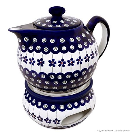 Original Bunzlauer Keramik Teekanne mit Stövchen 1.00 Liter Cover