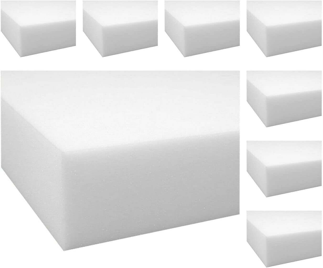 Soodie&Zuzu's White Foam Sheet Cut Size Extra Soft Medium Density Floor Cushion Sofa Chair Seat Pad Filling, Topper Camper Van 18X18 20X20 22X22 24X24 Thickness 1" 2" 4" 5" (16 X 16 X 4 Inches)