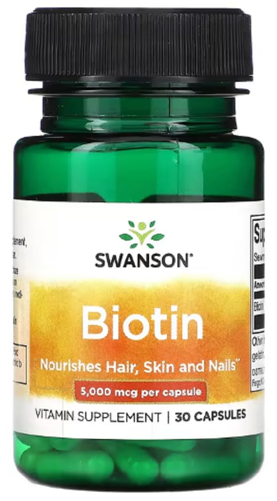 Swansons Swanson - Biotin | High-Potency Support for Hair, Skin & Nails - 30 Capsules