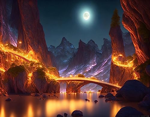 The Missing Link At Night Poster Toile 58 x 90 cm Décoration Murale Photo