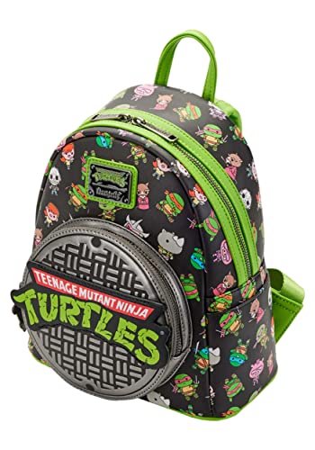 Loungefly Teenage Mutant Ninja Turtles Sewer Cap AOP Womens Double Strap Shoulder Bag Purse3