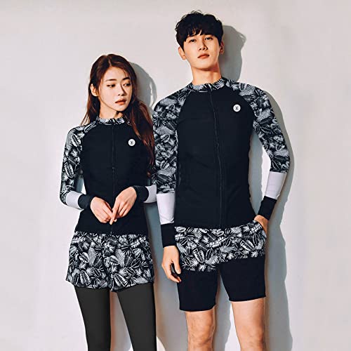 Foto von RWHXN Damen Neoprenanzug, 5 Teiliges Set UV-Schutz Surfanzug, Langarm Sommer Wassersportbekleidung, Ganzkörper Split Badeanzug für Surf Schnorchel Kajak-M(40-50kg)-Frauen