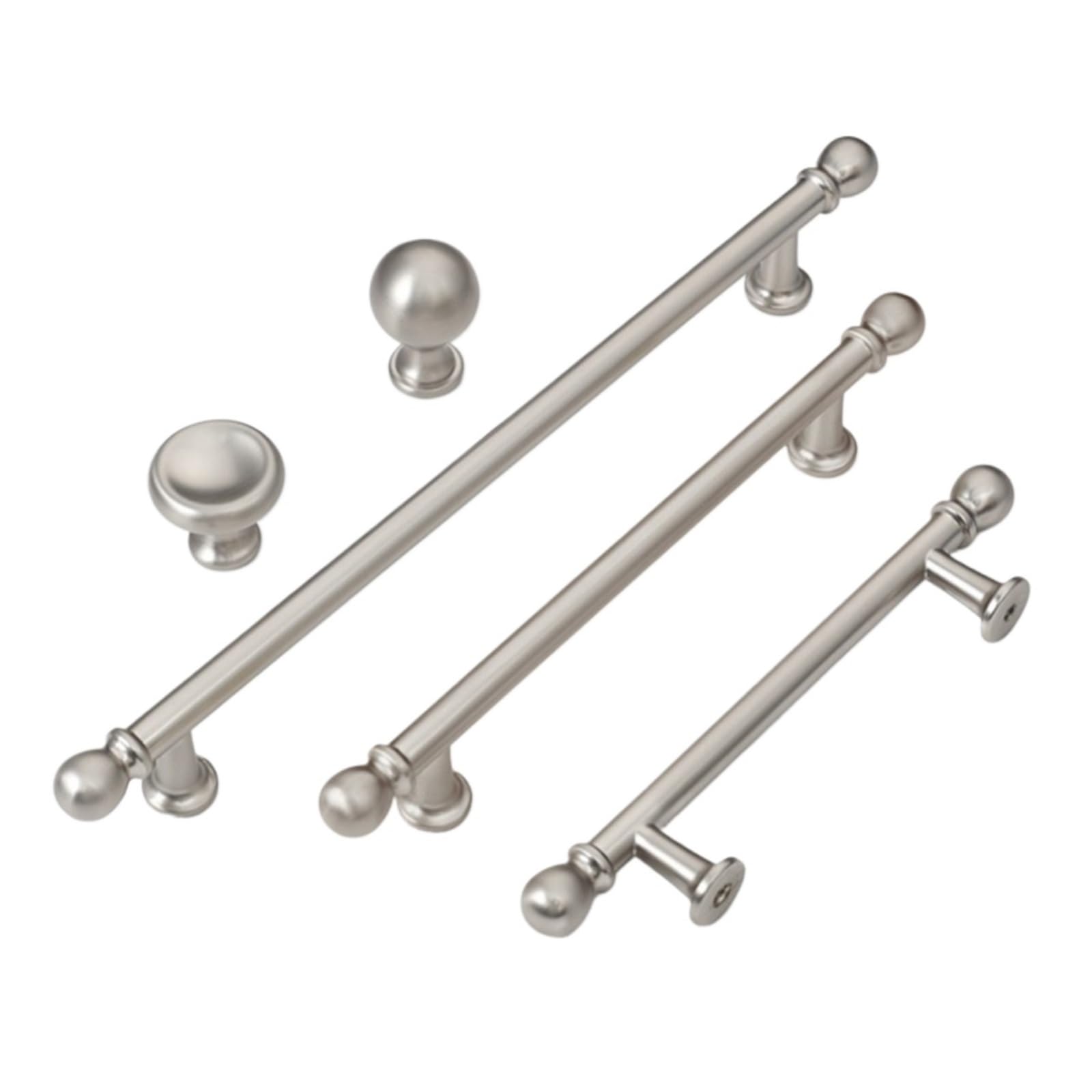 ZRHWSPD Brushed Nickel Cabinet Pulls Cupboard Cabinet Pulls Nickel Brushed Kitchen Accessories Drawer Wardrobe Handles for Furniture(Nickel A 96mm)