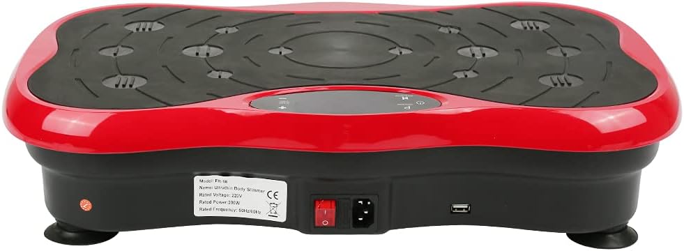 Rear view of Supfine 3D Vibration Plate showing power switch and ports