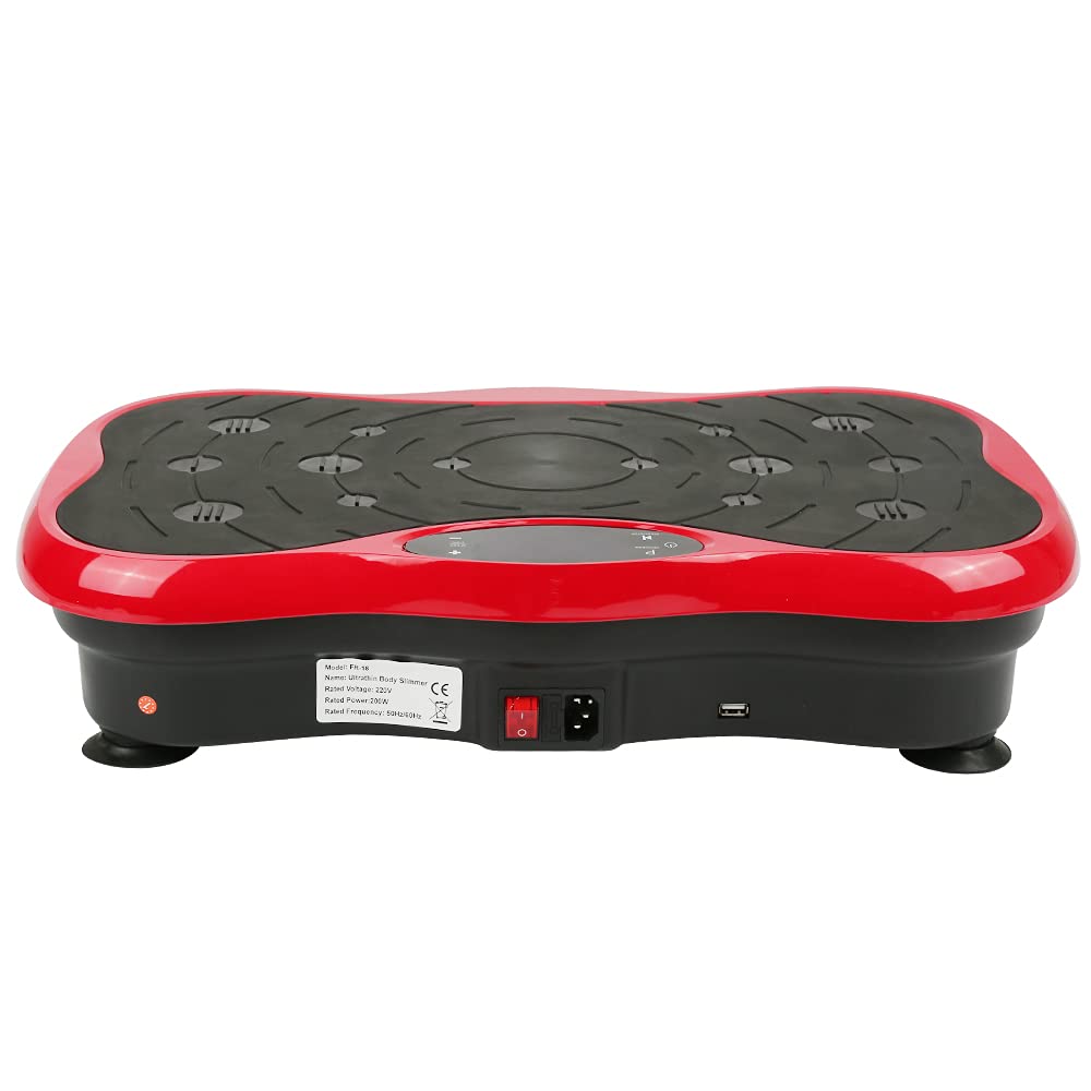 Piastra vibrante con motore ultra silenzioso, 95 livelli + 5 programmi di allenamento, fino a 120 kg, con telecomando, bande di allenamento, display LCD, per allenamento di tutto il corpo perdere