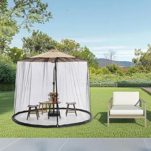 Sombrilla ajustable contra insectos de 300 cm con entrada de cremallera protectora 3