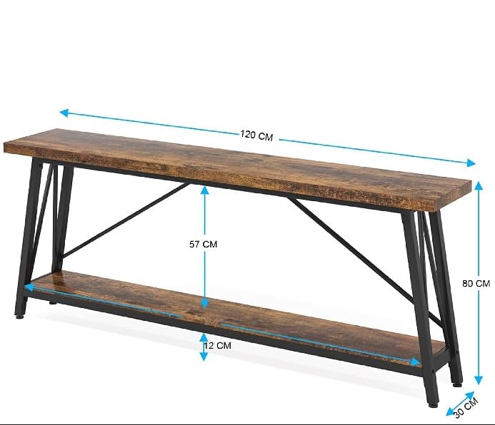 Image of TEKAVO Engineered Wood Console Tables for Living Room | Entryway Table | 120 Cm Long | Rustic Color | Long Narrow Hallway Table /DIY