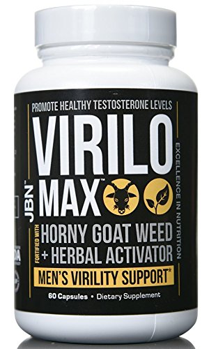 #1 Rated Clinically Proven Booster Supplement from JBN Virilo Max Contains Horny Goat Weed Extract, Fenugreek Extract, Muira Puama Root, Kola Nut, Maca Root, Tribulus Terrstris, Korean Ginseng