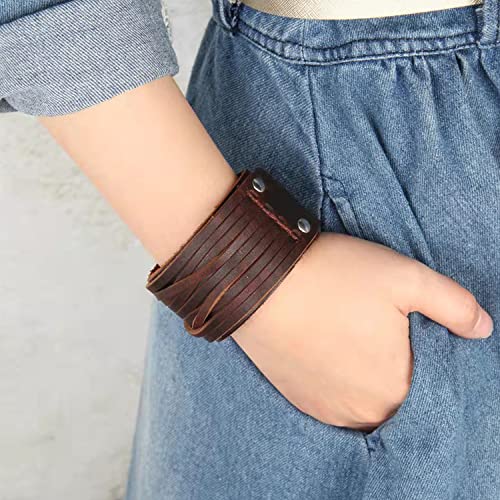 TURTLEDOVE-Mens-Leather-Bracelet-Cuff-Vintage-Wristband-with-Wide-Belt-Gifts-for-Brother-Dad-Boyfriend-or-Husband