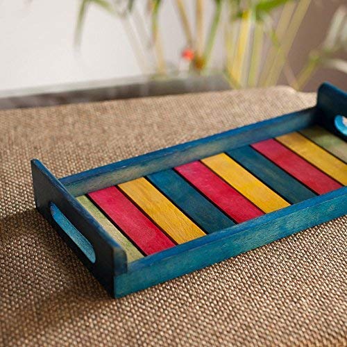 Multicoloured Wooden Tray Amazon.in Home & Kitchen