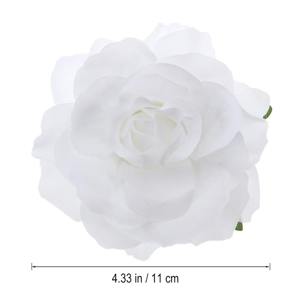 Solustre Rose Flower Hair Clips Brooch Artificial Big Rose Hairpin Pin up Flower Brooch for Women Girls Party (White) - Image 4