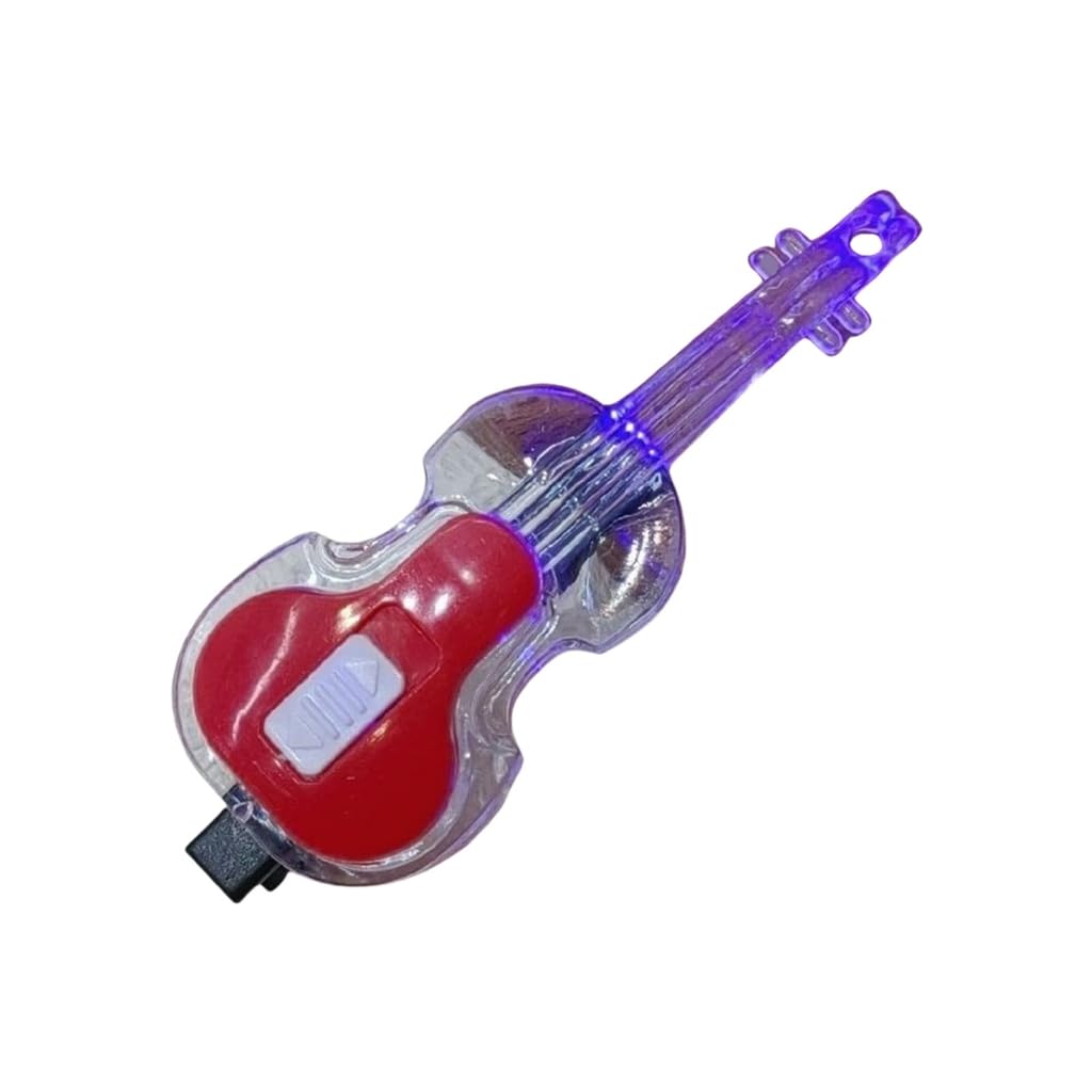 Glowing Guitar Shape Hairclip for Theme Parties Cool 2000s Girl Side Pin LED Hair Clip Hair Women Child Hair Styling Tool