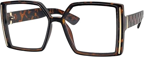 Miniatura 9 de Anteojos de lectura cuadrados de gran tamaño, bloqueo de luz azul, lectores de marco grande para mujeres, anteojos de computadora grandes